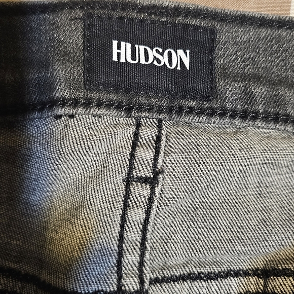 Hudson Nico Midrise Ankle Super Skinny Jeans Women’s Size 27 Gray Black Stretch - Picture 5 of 7